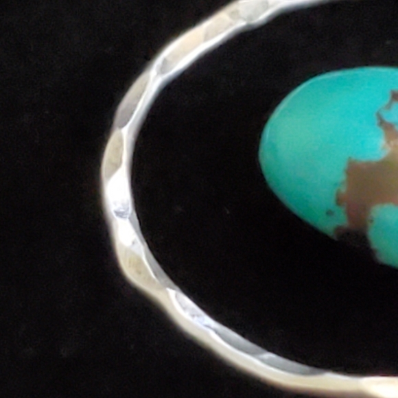 Sterling silver 925 turquoise stones southwest style, dangle earrings. Hammered - Picture 5 of 8